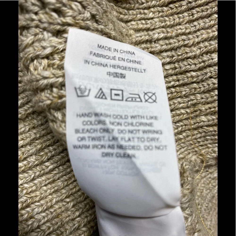 NWT J Crew Cotton Mariner Shawl Collar Sweater Suede Elbow Khaki F4676 S…